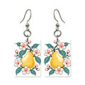 Pear Blossom Mahjong earrings, pair mockup