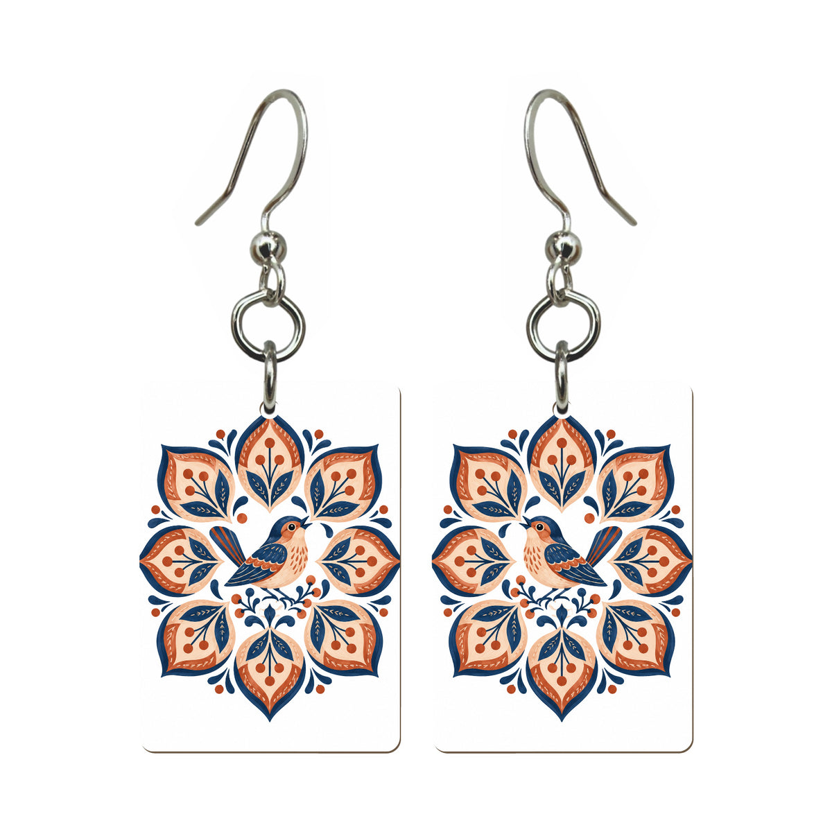 Lotus Octave Mahjong earrings, pair mockup