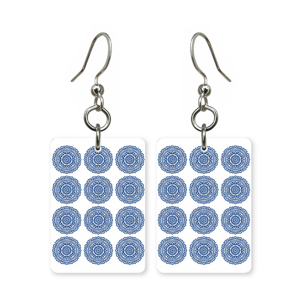 Blue Circle Suit Mahjong Earrings | FWMJ19