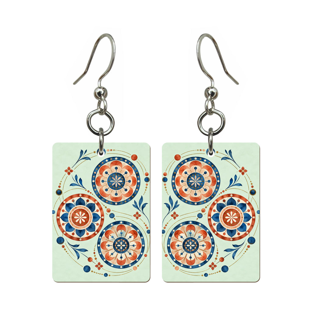 Rosette Orbitals Mahjong earrings, pair mockup