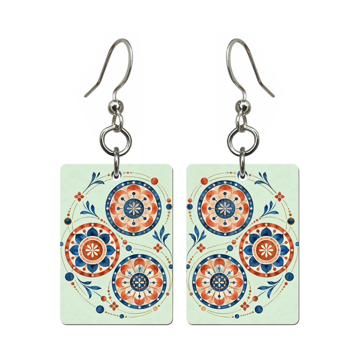 Rosette Orbitals Mahjong earrings, pair mockup