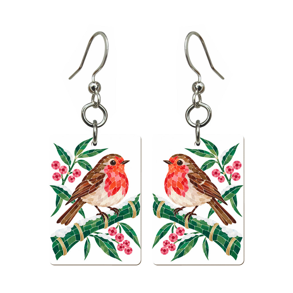 Robin Winter Mahjong earrings, pair mockup