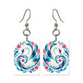 Swan Spiral Mahjong earrings, pair mockup