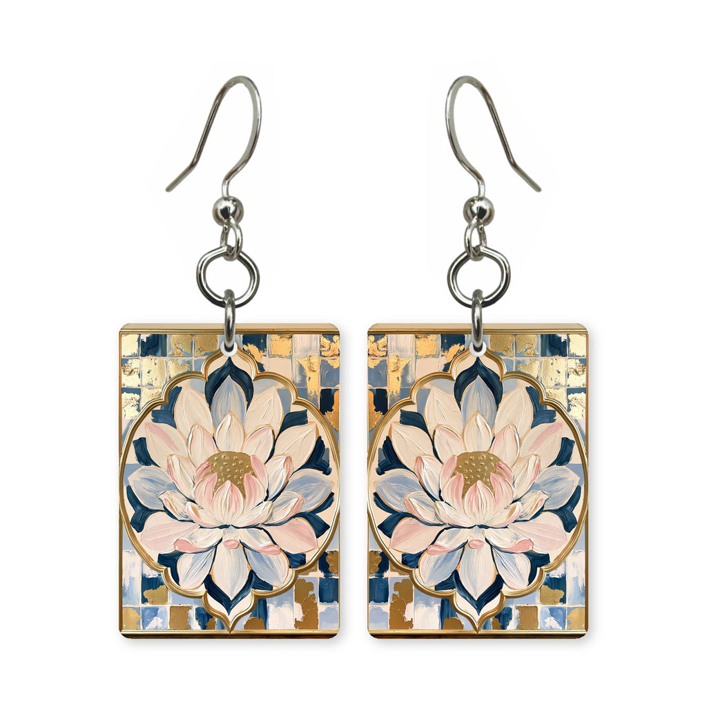 Lotus Medallion Dot Mahjong Earrings | FWMJ20
