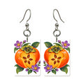 Lucky Persimmon Mahjong earrings, pair mockup