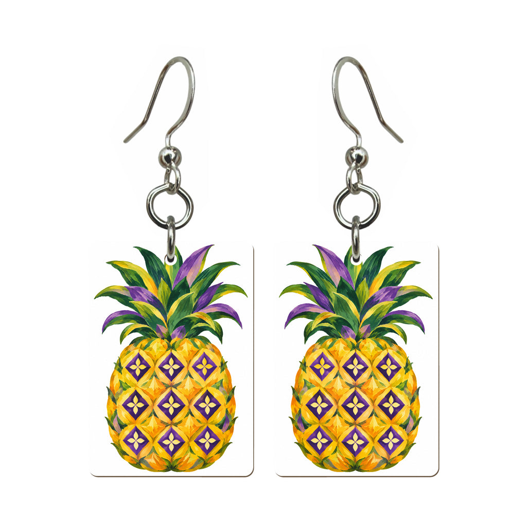 Pineapple Nine Mahjong earrings, pair mockup