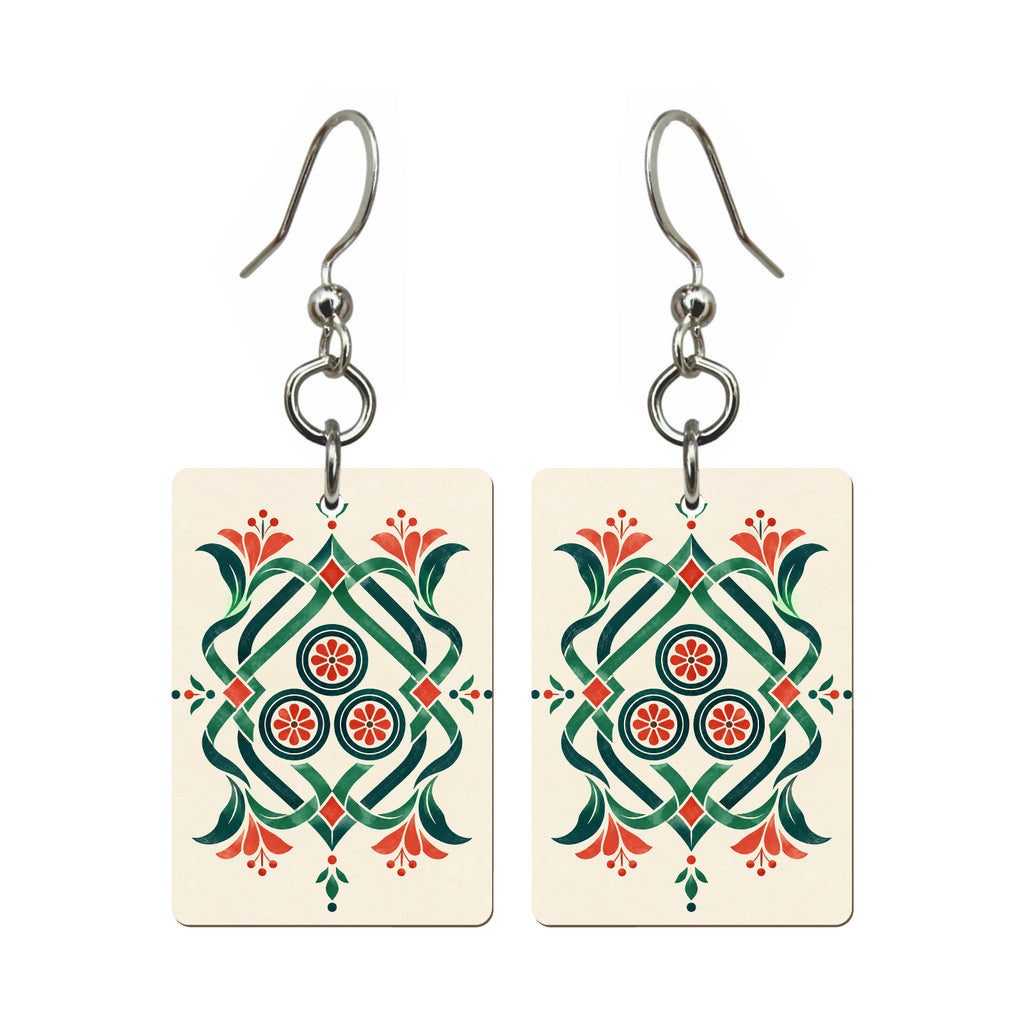 Woven Diamonds Mahjong earrings, pair mockup
