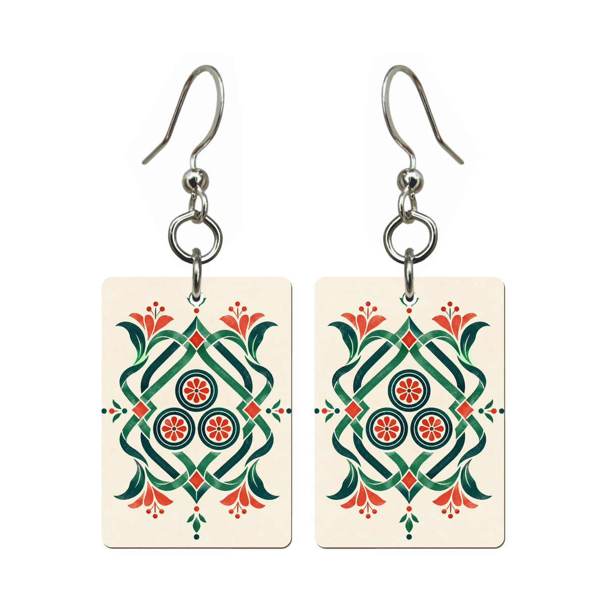 Woven Diamonds Mahjong earrings, pair mockup