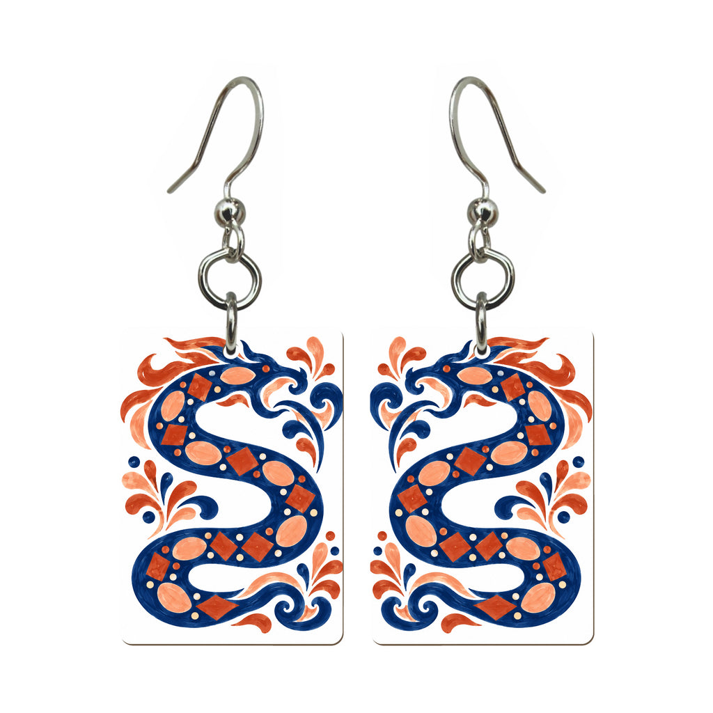 Dragon Pulse Mahjong earrings, pair mockup