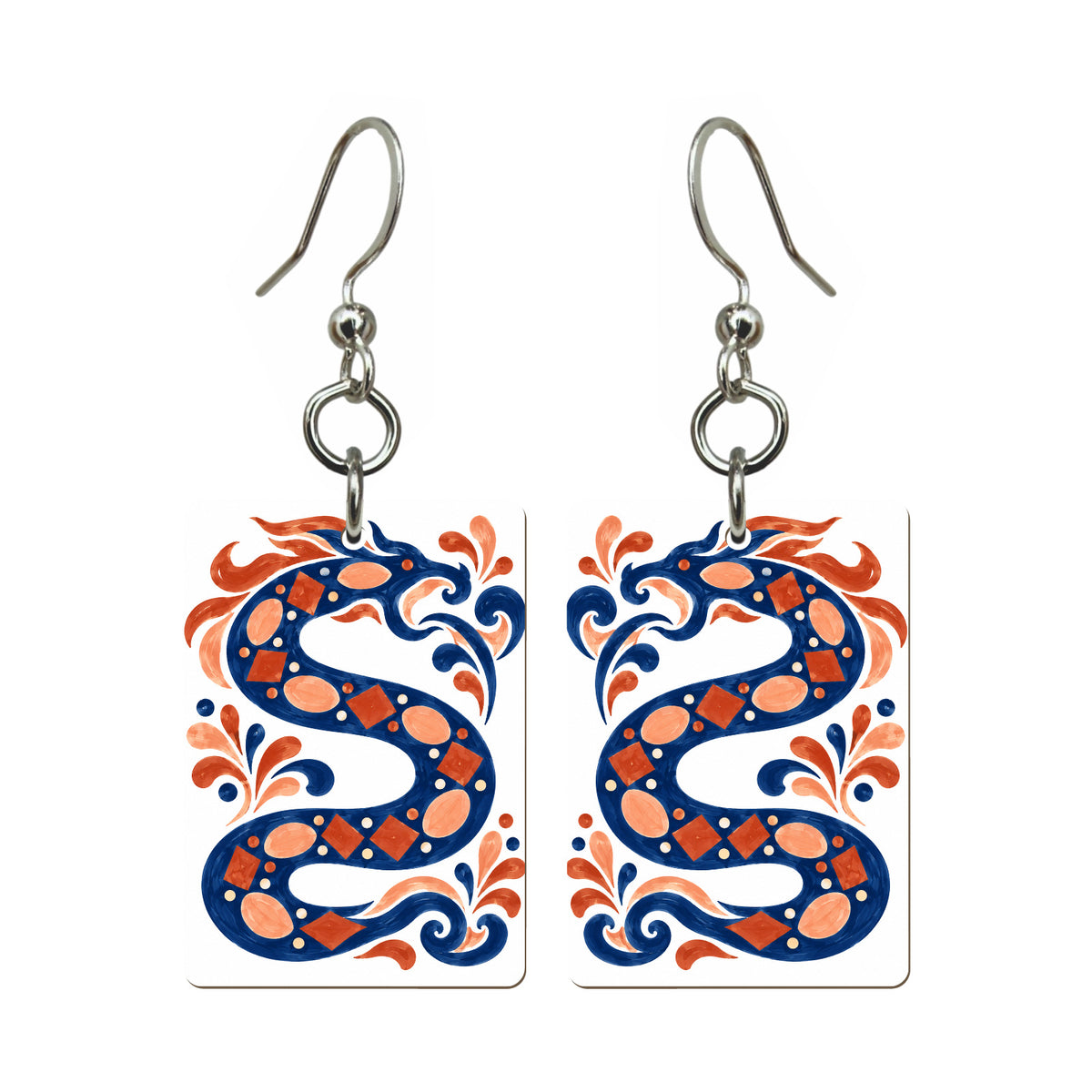 Dragon Pulse Mahjong earrings, pair mockup