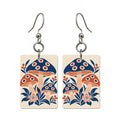 Mushroom Grove Mahjong earrings, pair mockup