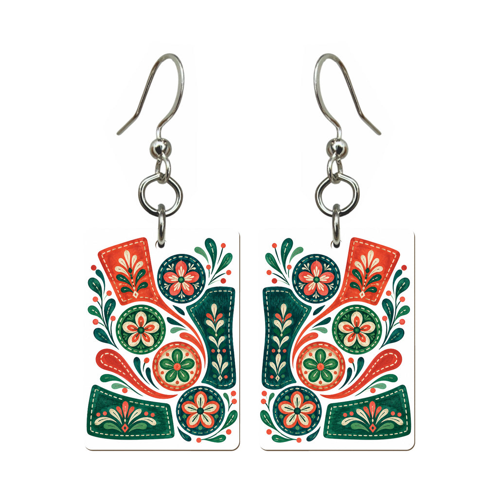 Paper Domino Mahjong earrings, pair mockup