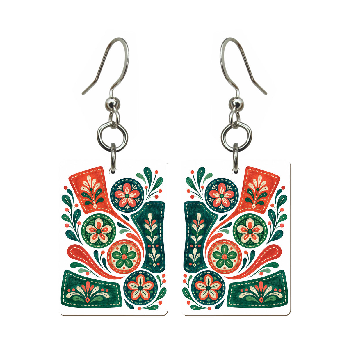 Paper Domino Mahjong earrings, pair mockup