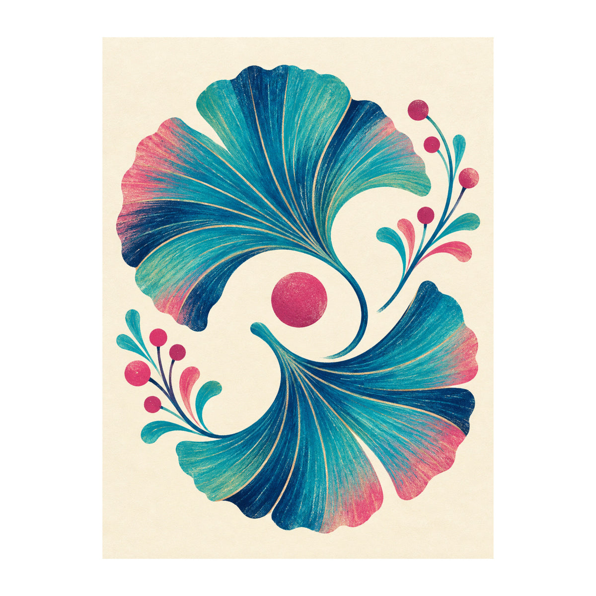 Ginkgo Fan Mahjong artwork