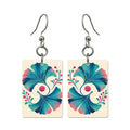 Ginkgo Fan Mahjong earrings, pair mockup