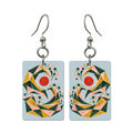 Wave Origami Mahjong earrings, pair mockup
