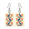 Puffin Pips Mahjong earrings, pair mockup