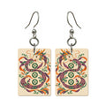 Dragon Ribbon Mahjong earrings, pair mockup