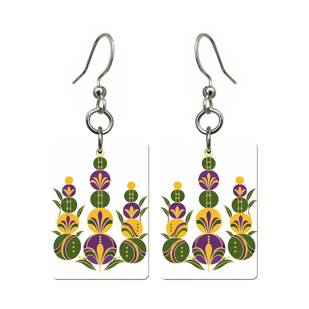 Pebble Columns Mahjong earrings, pair mockup