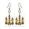 Pebble Columns Mahjong earrings, pair mockup