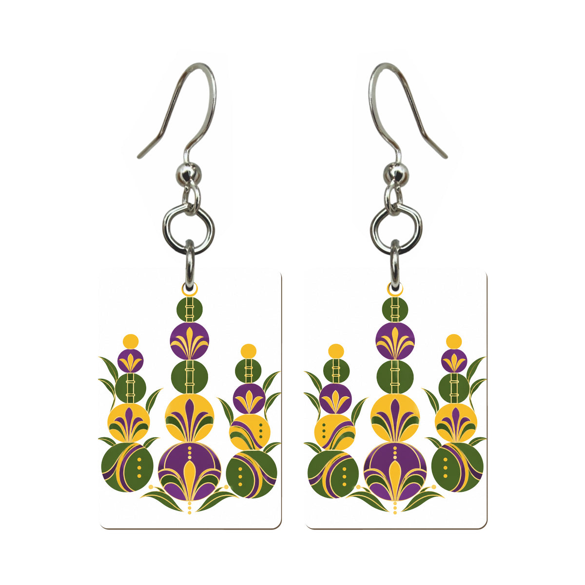 Pebble Columns Mahjong earrings, pair mockup