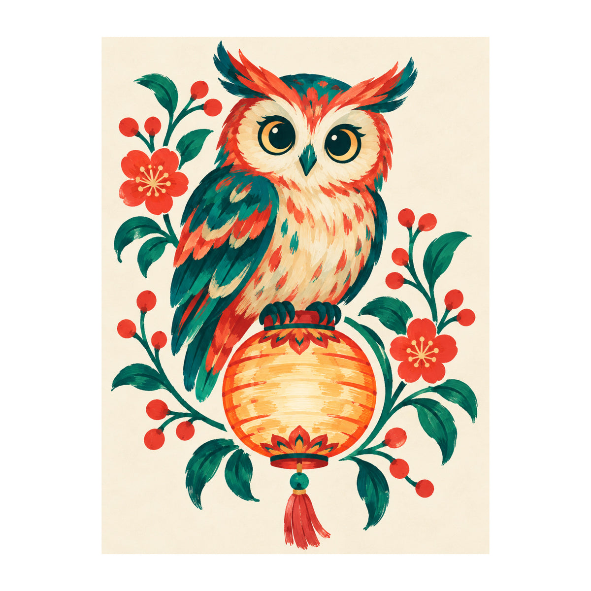 Owl Lantern Mahjong artwork