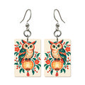 Owl Lantern Mahjong earrings, pair mockup