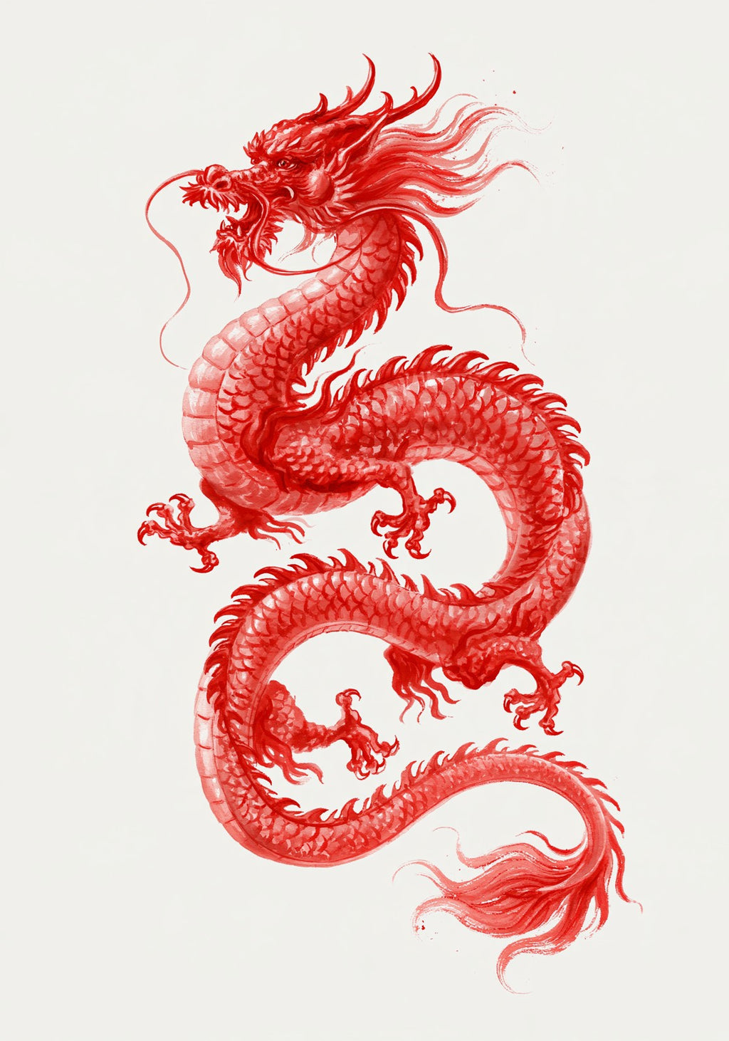 Red Dragon Mahjong Earrings | FWMJ27
