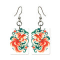Goldfish Cloud Mahjong earrings, pair mockup