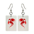 Red Dragon Flight Mahjong Earrings | FWMJ28