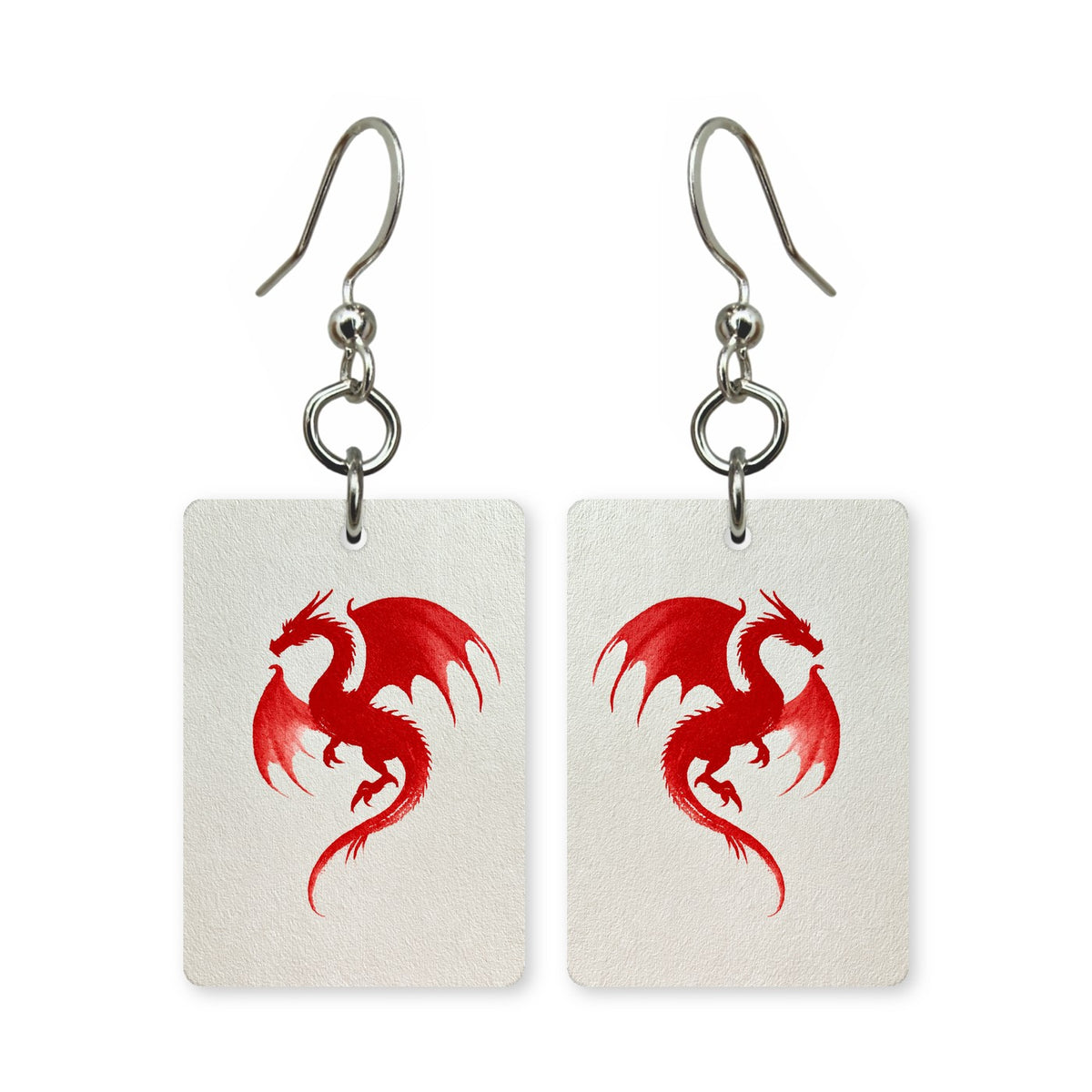 Red Dragon Flight Mahjong Earrings | FWMJ28