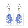 Blue Dragon Coil Mahjong Earrings | FWMJ29