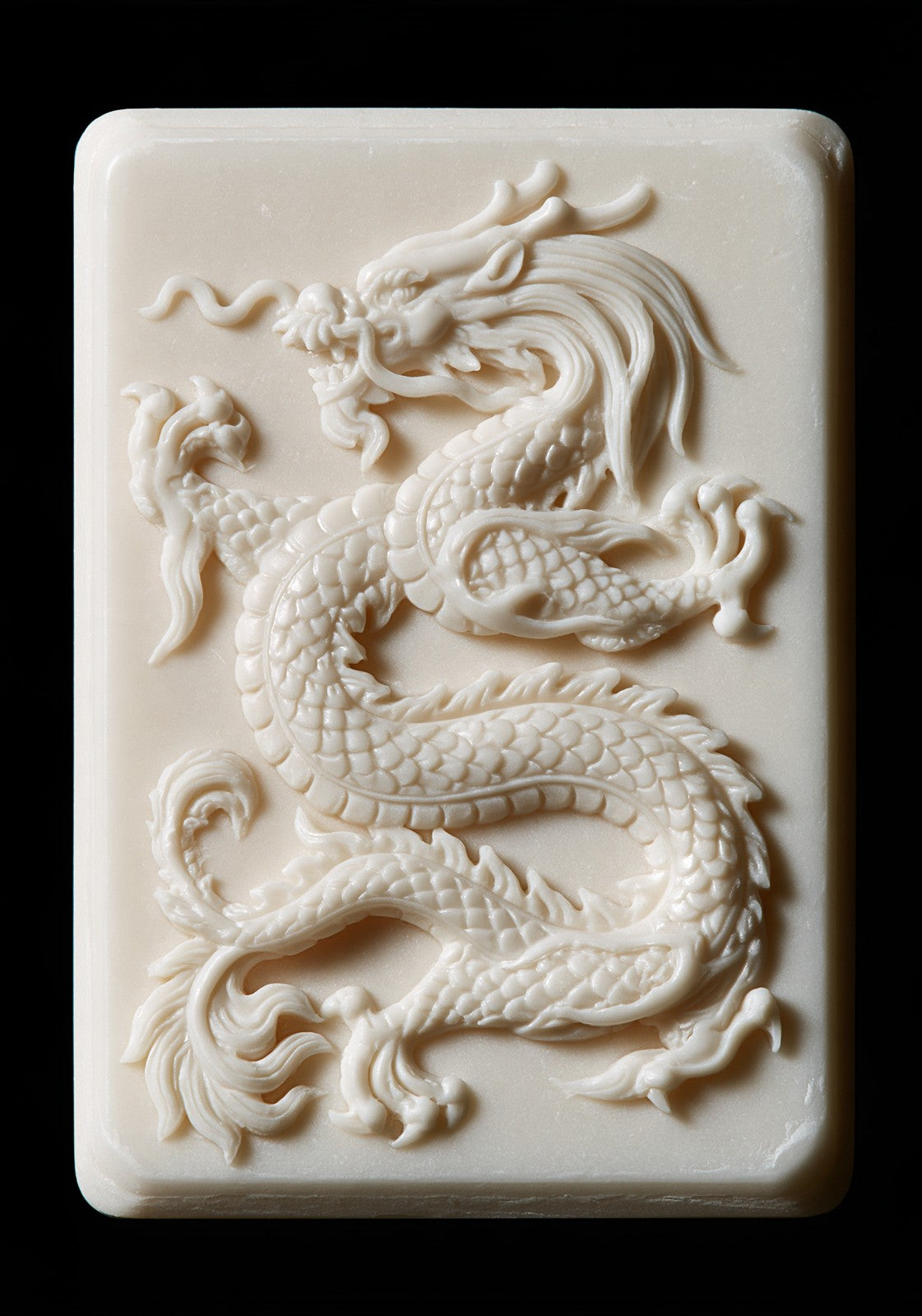 White Dragon Tile Mahjong Earrings | FWMJ31