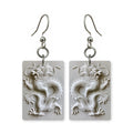White Dragon Relief Mahjong Earrings | FWMJ32