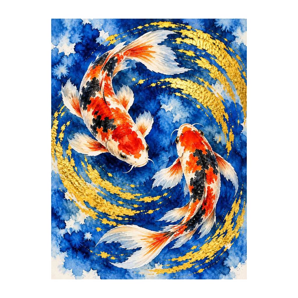 Koi in Liquid Light — original Chinese-inspired artwork