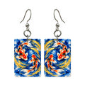 Koi in Liquid Light — 3:4 Mahjong earring pair