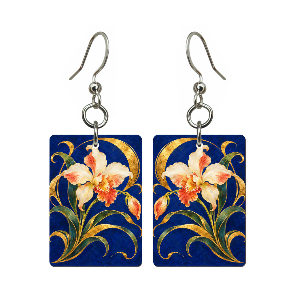 Orchid Arabesque — 3:4 Mahjong earring pair