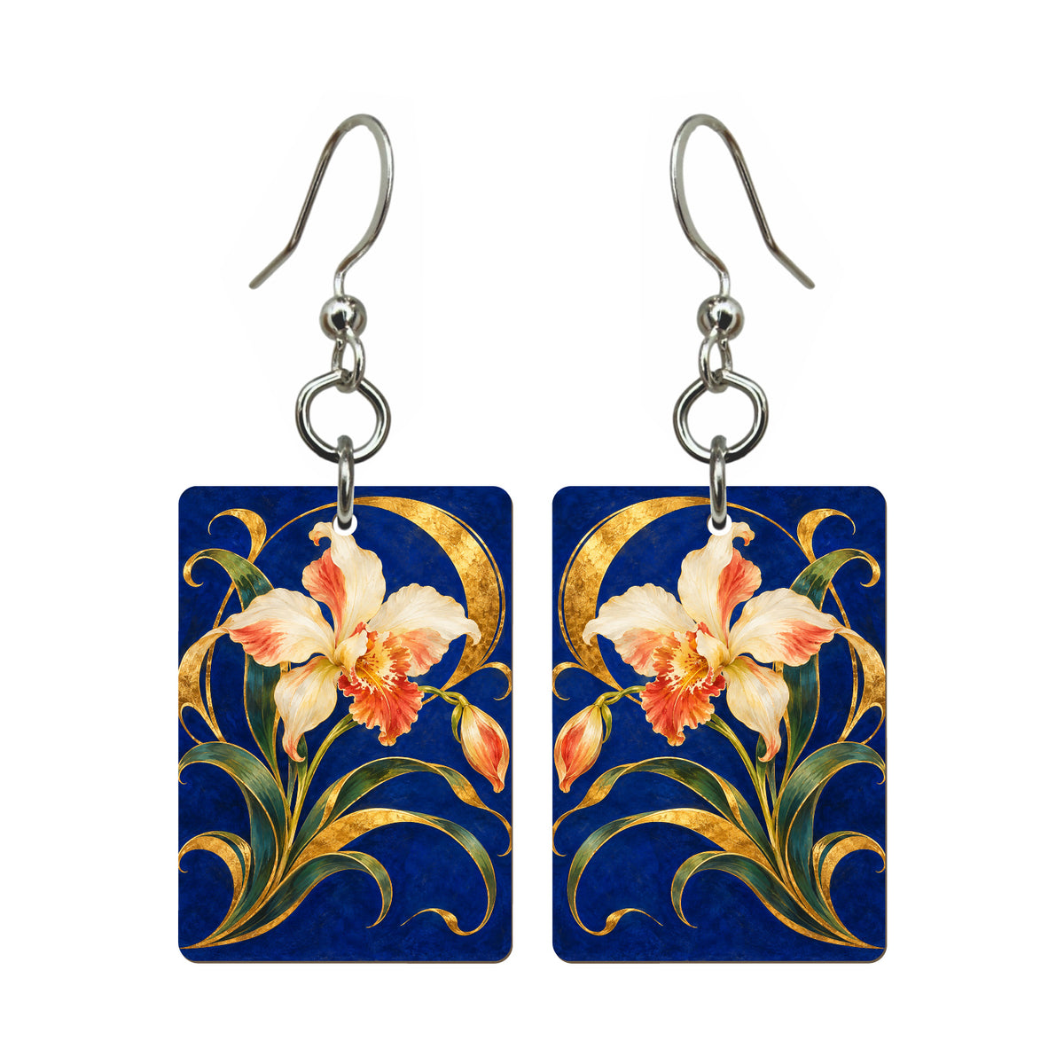 Orchid Arabesque — 3:4 Mahjong earring pair
