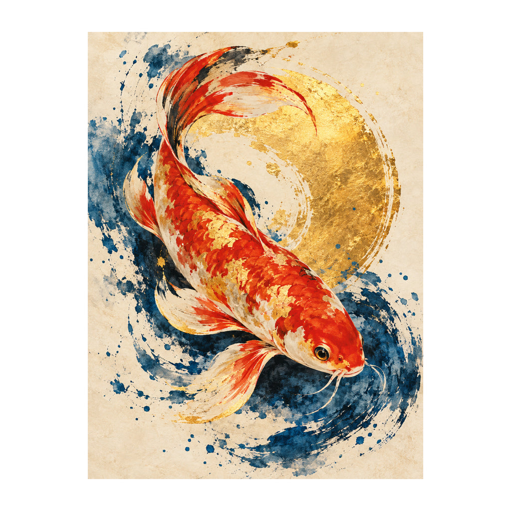 Cinnabar Carp — original Chinese-inspired artwork