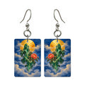 Jade Mountain Dream — 3:4 Mahjong earring pair