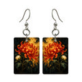 Chrysanthemum in Velvet — 3:4 Mahjong earring pair
