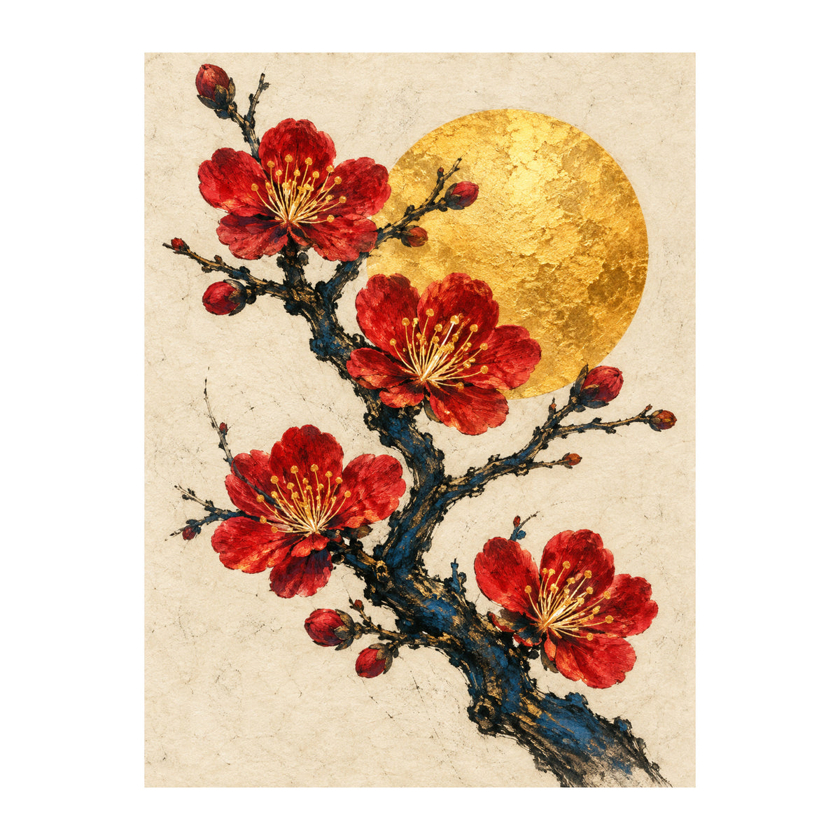 Plum Blossom Etching — original Chinese-inspired artwork