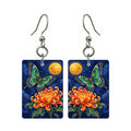 Butterfly in Pigment — 3:4 Mahjong earring pair