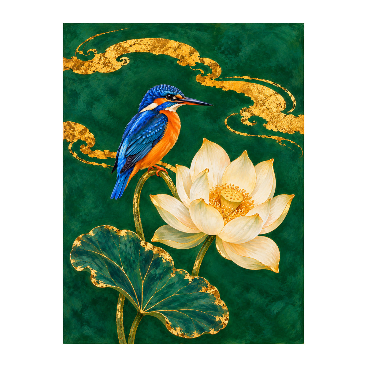 Kingfisher in Glass — original Chinese-inspired artwork