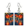 Lanterns in Rain — 3:4 Mahjong earring pair