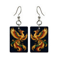 Phoenix in Gold Lines — 3:4 Mahjong earring pair