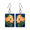 Lotus Orbit — 3:4 Mahjong earring pair