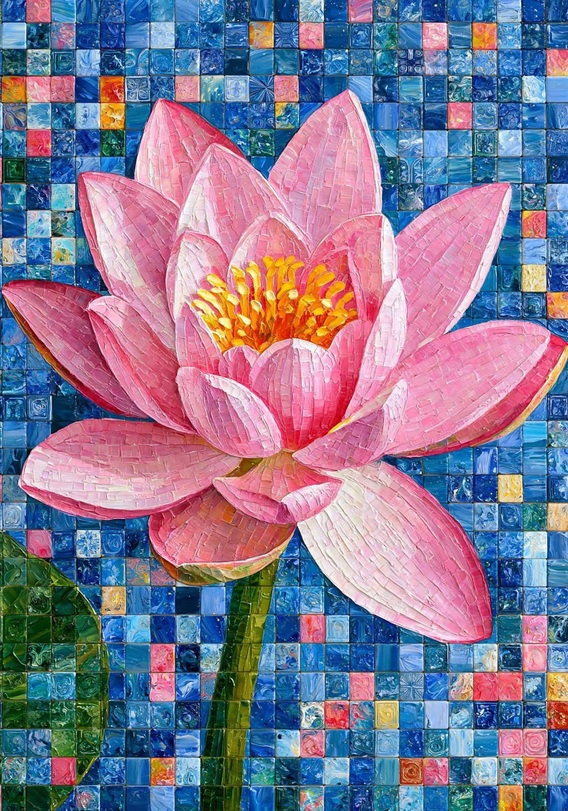 Mosaic Lotus Mahjong Earrings | FWMJ38