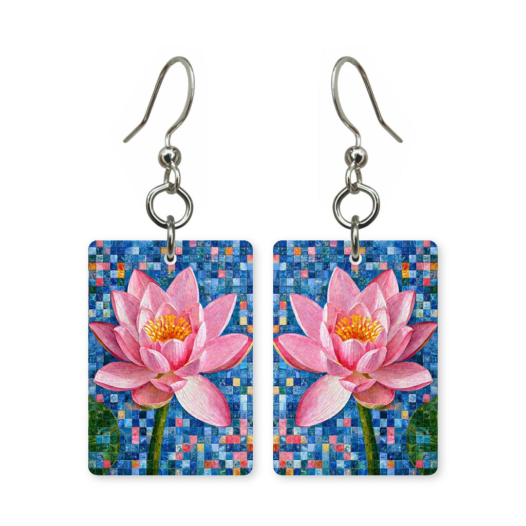 Mosaic Lotus Mahjong Earrings | FWMJ38