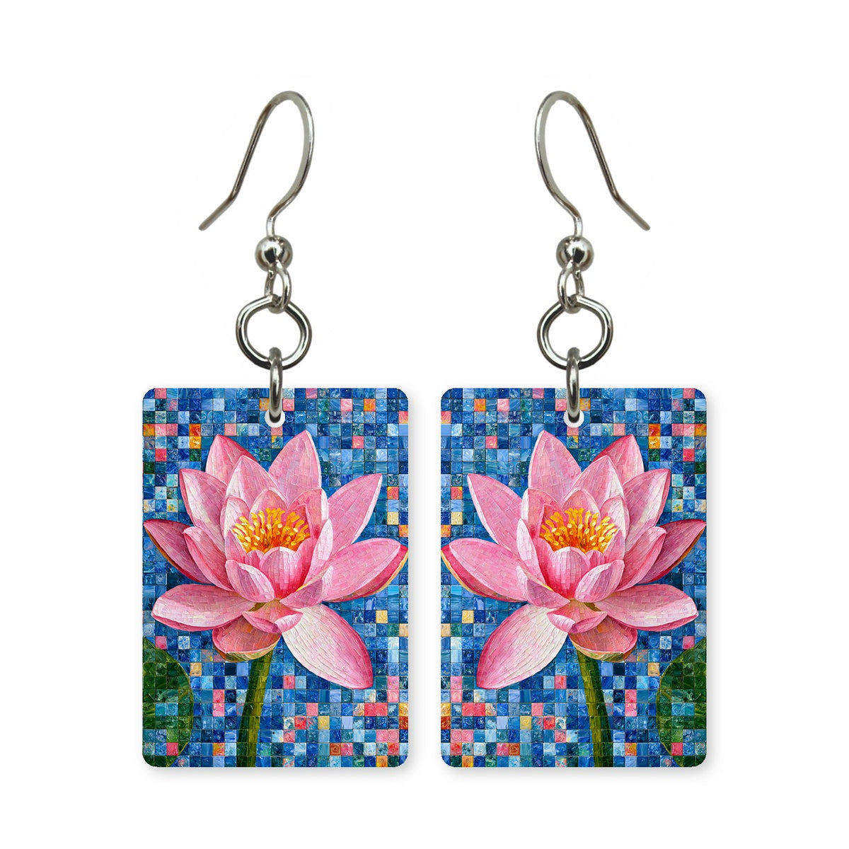 Mosaic Lotus Mahjong Earrings | FWMJ38